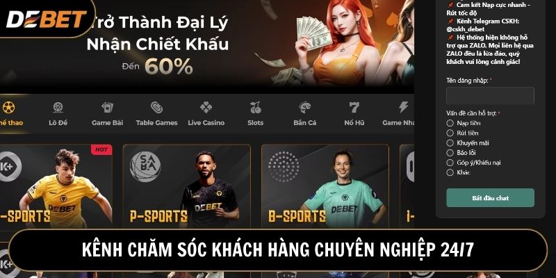 Hình thức chăm sóc khách hàng qua chat trực tuyến tại nhà cái