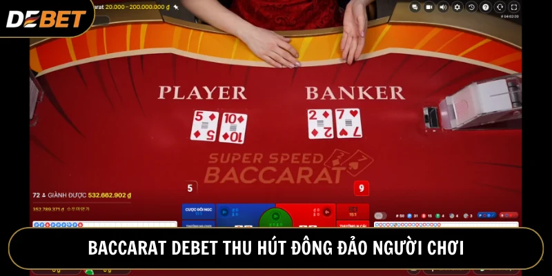 Baccarat Debet thu hút đông đảo bet thủ tham gia