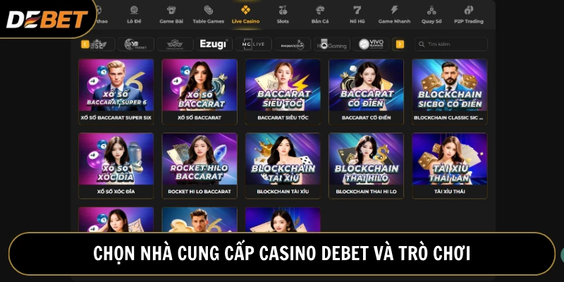 Người dùng chọn nhà cung cấp và sản phẩm để chinh chiến