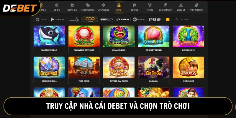 Bet thủ truy cập trang web, chọn nhà cung cấp và sản phẩm