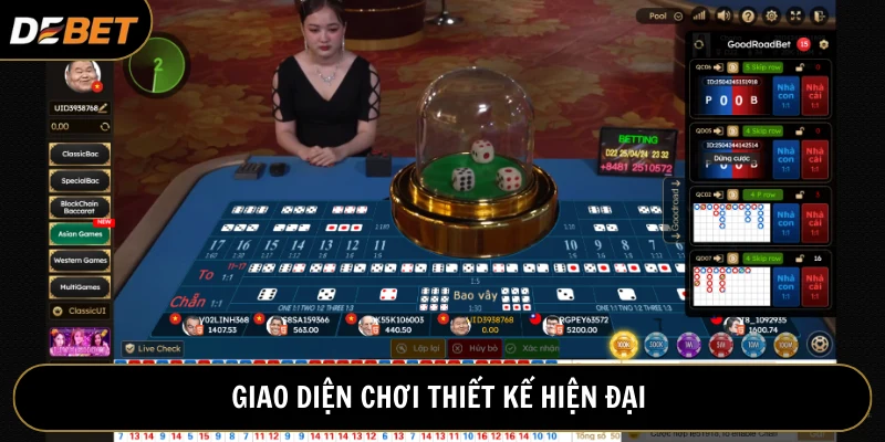 Giao diện phòng cược thiết kế thông minh, hút mắt