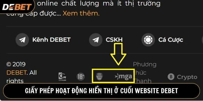 Kiểm tra giấy phép hoạt động của Debet tại trang web đơn giản