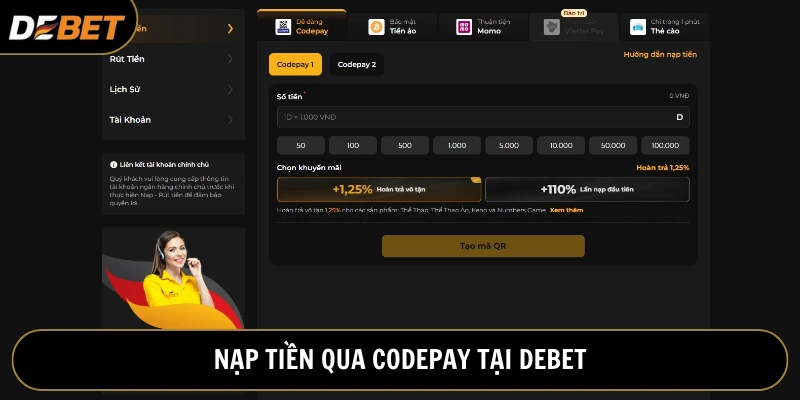 Nạp tiền Debet tiện lợi qua codepay được ưa chuộng
