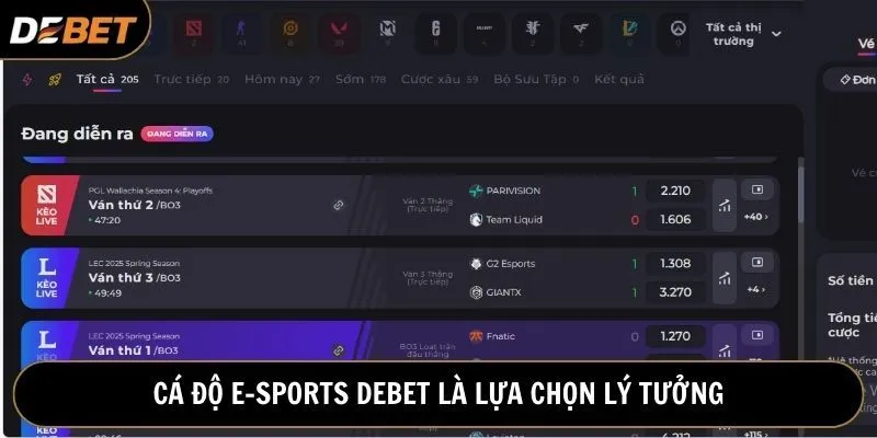 Trải nghiệm E-sports Debet là lựa chọn lý tưởng cho mọi thành viên