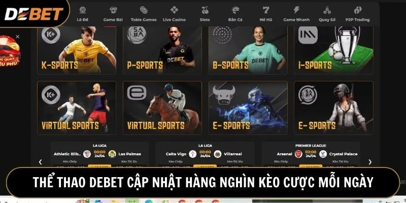 Chơi cá độ thể thao không thể bỏ qua trang web Debet