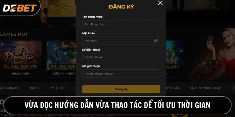 Vừa đọc hướng dẫn vừa thao tác trực tiếp trên website